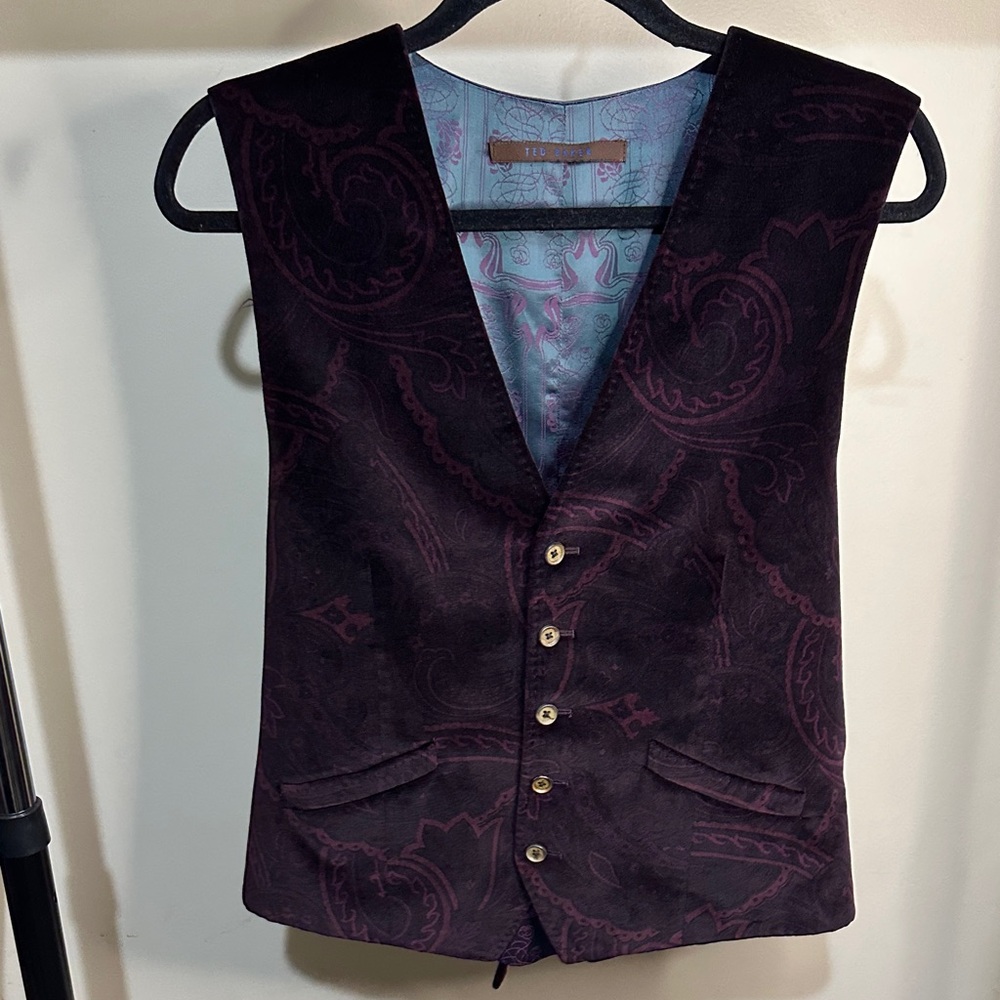 Ted Baker Plum Vest with Paisley Design